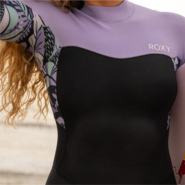 2023 Roxy Femmes Swell Series 5/4/3mm Back Zip Combinaison Noprne ERJW103127 - Anthracite Splash